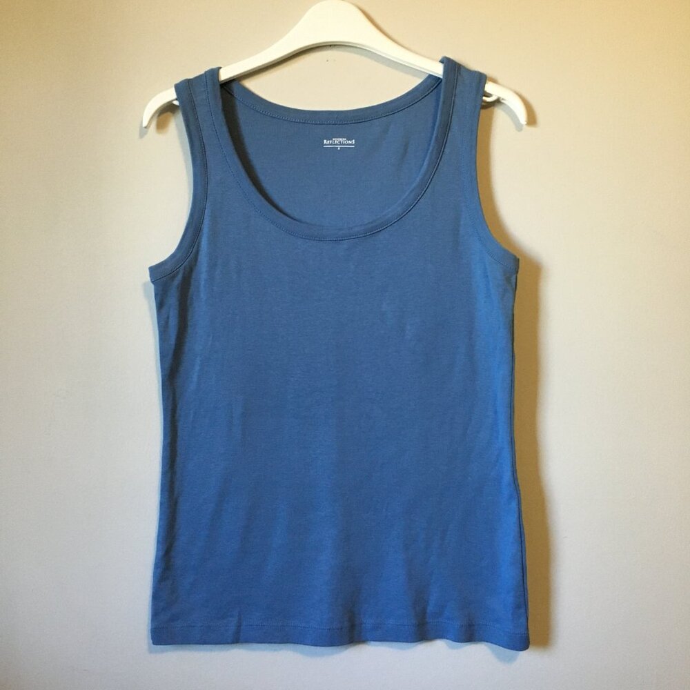 Northern Reflections Sky Blue 100% Cotton Sleeveless Tank Top Small